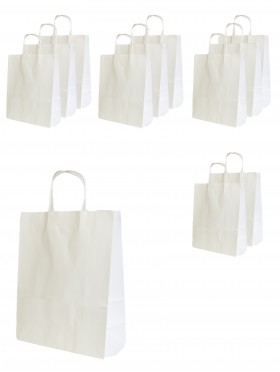 Solid Color Kraft Paper Gift Bags(12Pcs) 8.3"X6.3"X3.2"